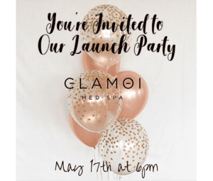 invitation for Glamoi's launch party on the 17th of may