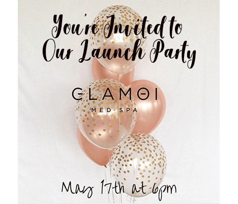 invitation for Glamoi's launch party on the 17th of may